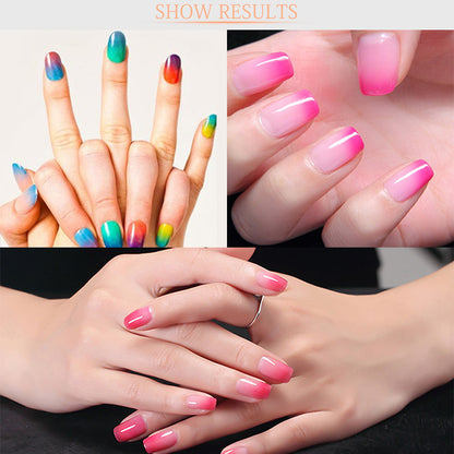 8ML Temperature Color Gel Nail Polish Nail File Buffing Stick Nail Polish Remover Combo kit