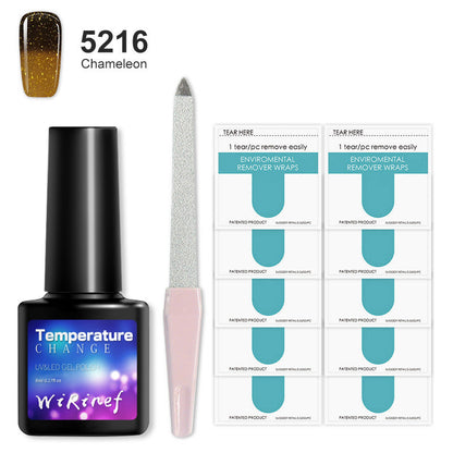8ML Temperature Color Gel Nail Polish Nail File Buffing Stick Nail Polish Remover Combo kit
