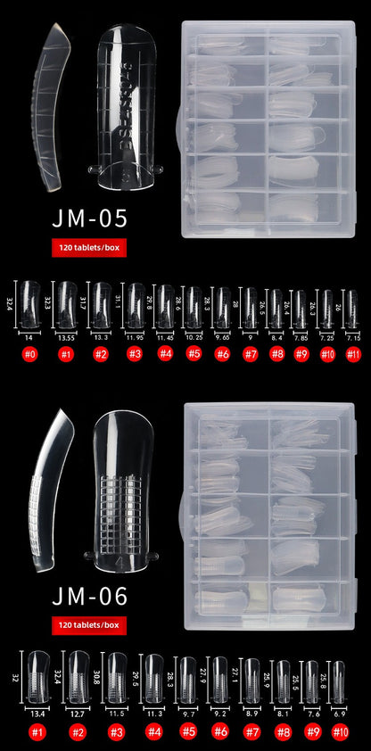 120PCS Nail Dual Forms 15 Size Extension Acrylic Nail Molds Sets
