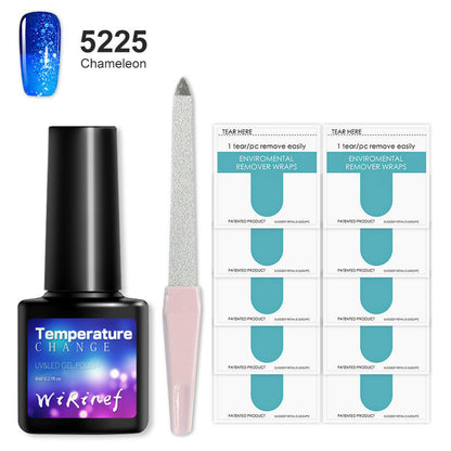 8ML Temperature Color Gel Nail Polish Nail File Buffing Stick Nail Polish Remover Combo kit