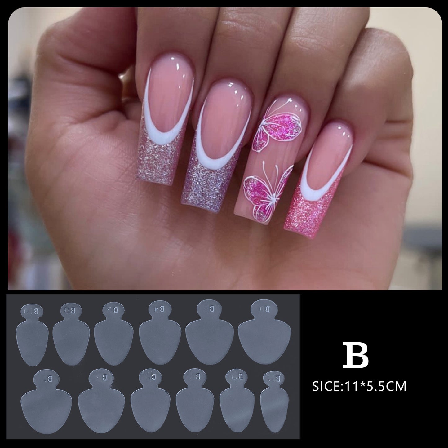 1 Sheet Nail Forms Mould Sticker 12pcs