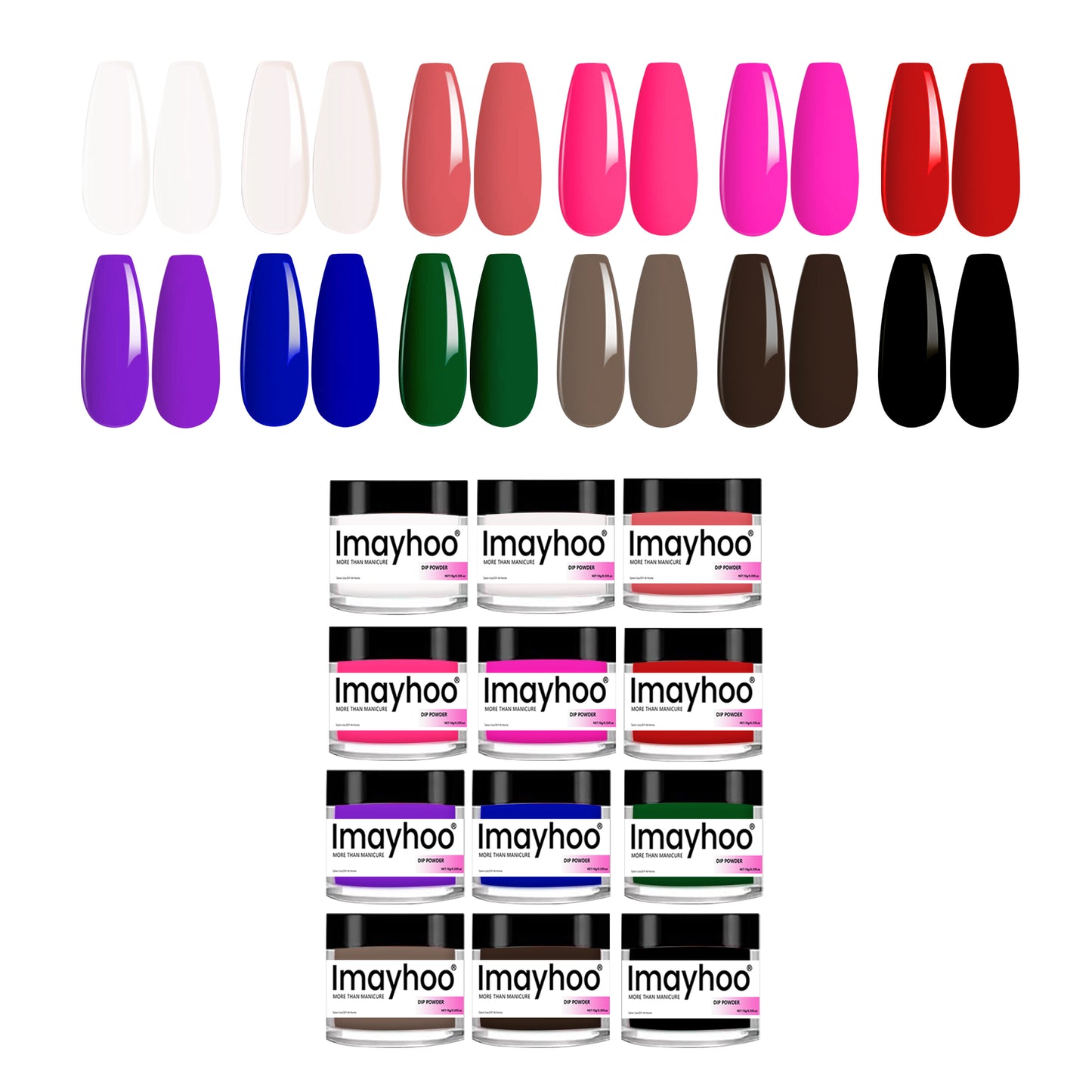 Imayhoo Dipping Powder 12 Colors KIT