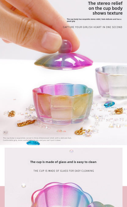 Petal-shaped Dappen Dish for Acrylic Nails with Lid