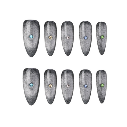 Oval-Long Nail-Ombre-Glisten (10pcs) OMZXX059