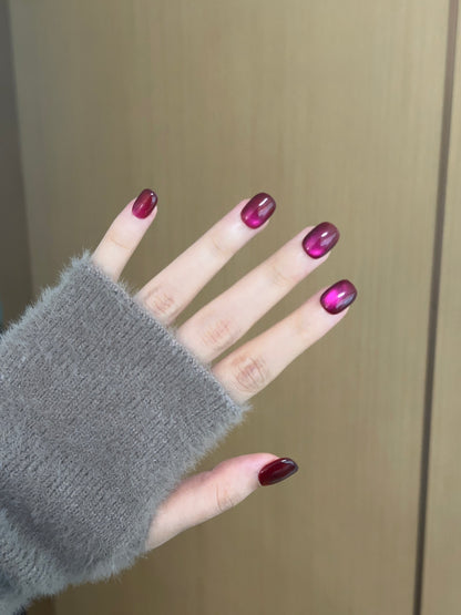 Squoval-Short Nail-Cat's Eye       (10pcs) OMDXX090