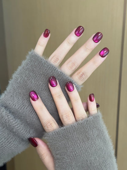 Squoval-Short Nail-Cat's Eye       (10pcs) OMDXX090