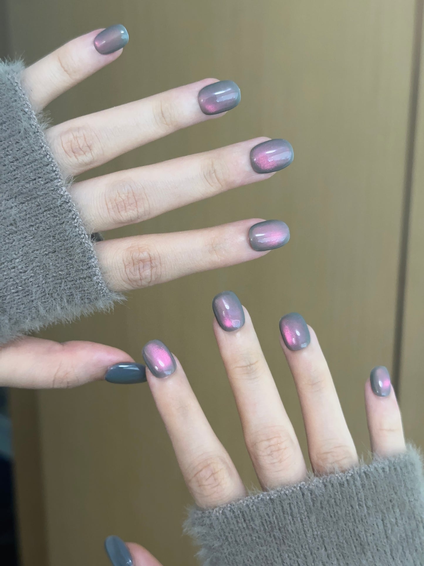 Squoval-Short Nail-Cat's Eye       (10pcs) OMDXX089