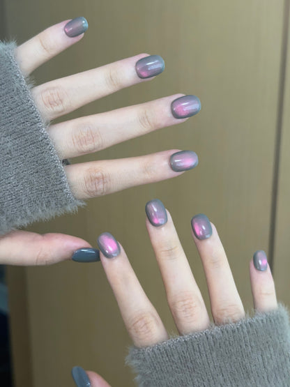 Squoval-Short Nail-Cat's Eye       (10pcs) OMDXX089