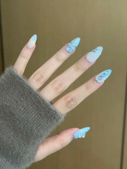 Almonds-Medium Nail-3D Art (10pcs) OMZXX044