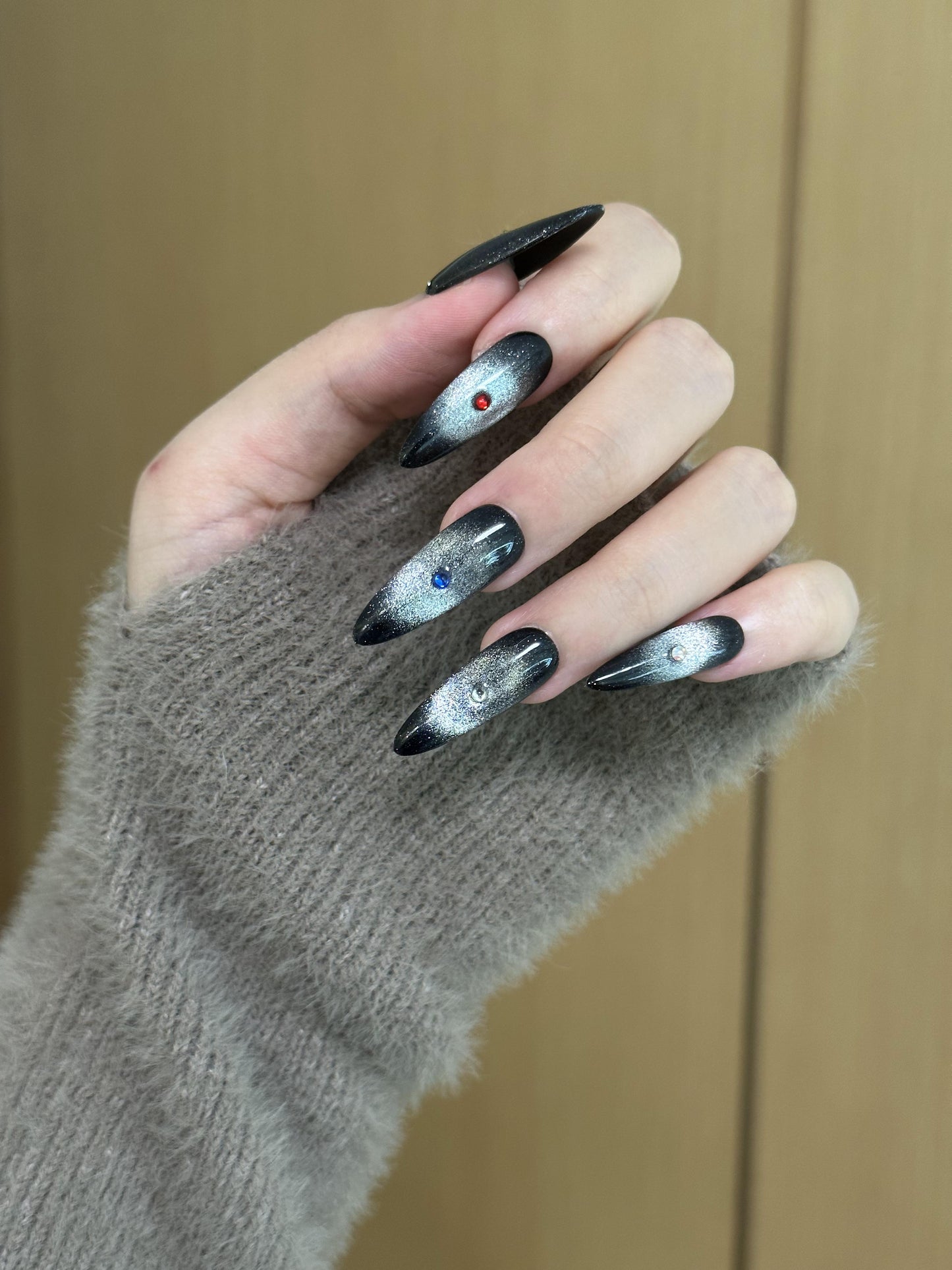 Oval-Long Nail-Ombre-Glisten (10pcs) OMZXX059