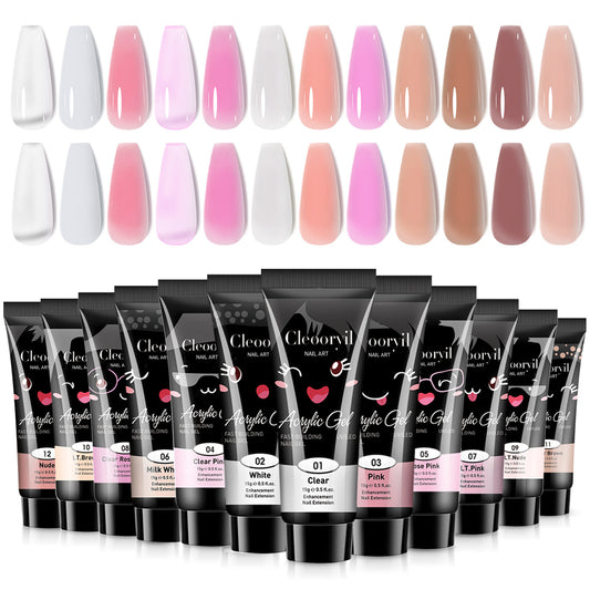 12 Colors Nail Extension Gel Kit