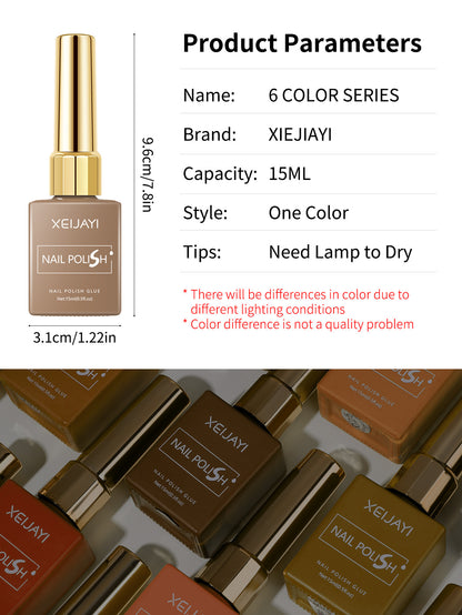 6 Colors Brown Series Gel Nail Polish