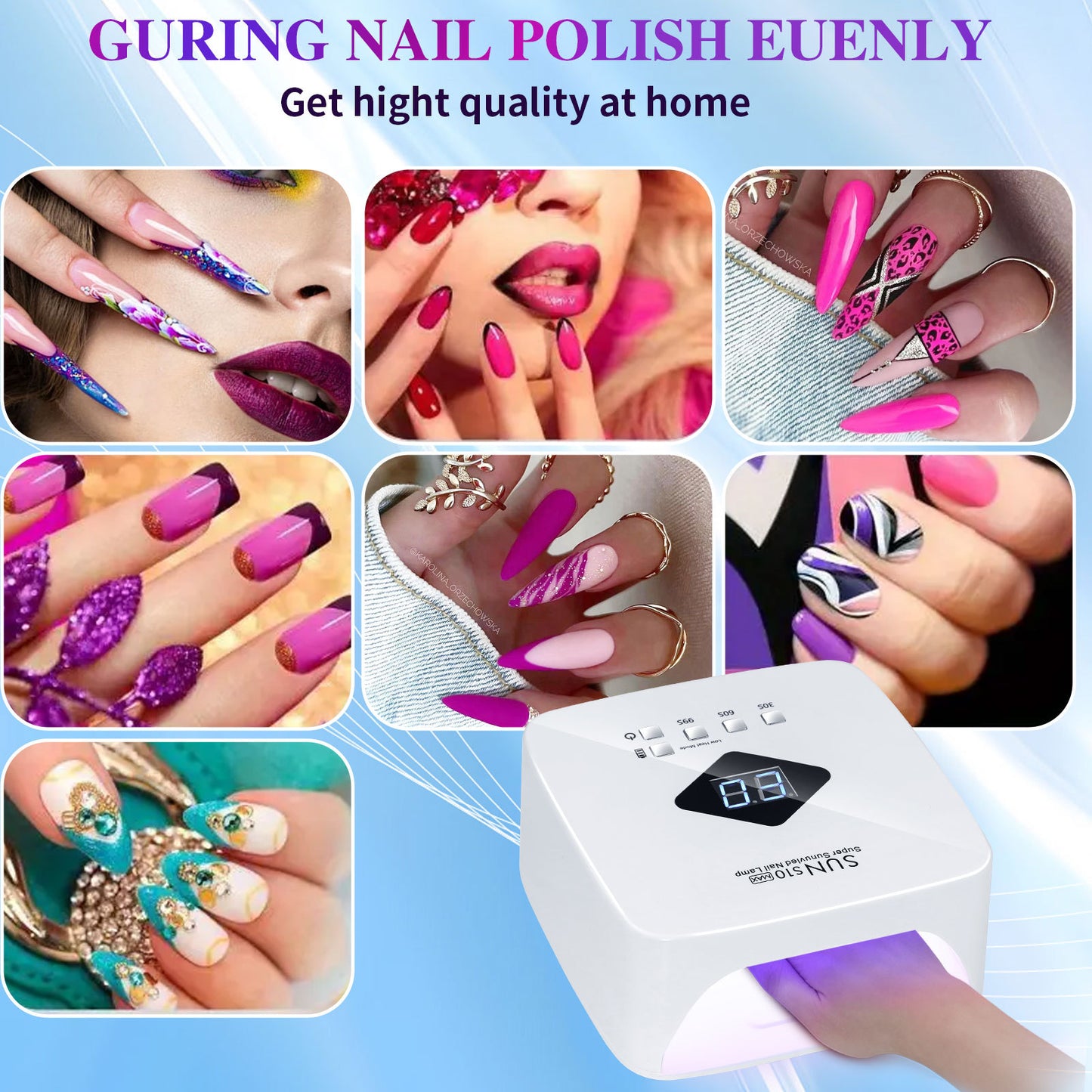 120w high power rechargbale cordless nail lamp/home manicure