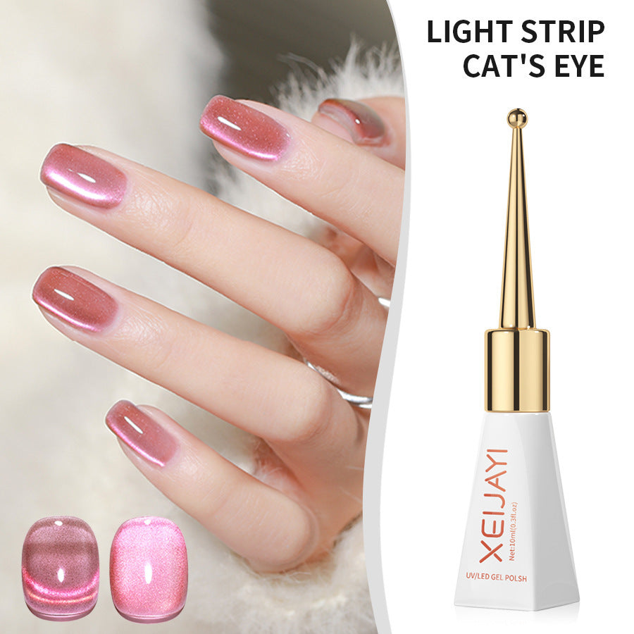 Glitter Cat's Eye Gel Polish Hibiscus Color UV Gel Polish Salon Gel Manicure Diy At Home Nail Art 10ml/0.3fl.oz/pcs