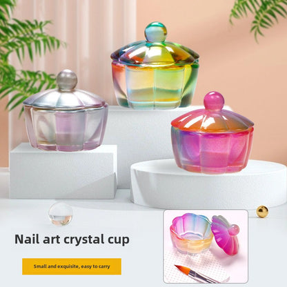 Petal-shaped Dappen Dish for Acrylic Nails with Lid