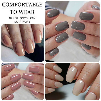 96pcs Short False Nails Tips 4 Color Medium Square Press On Nails
