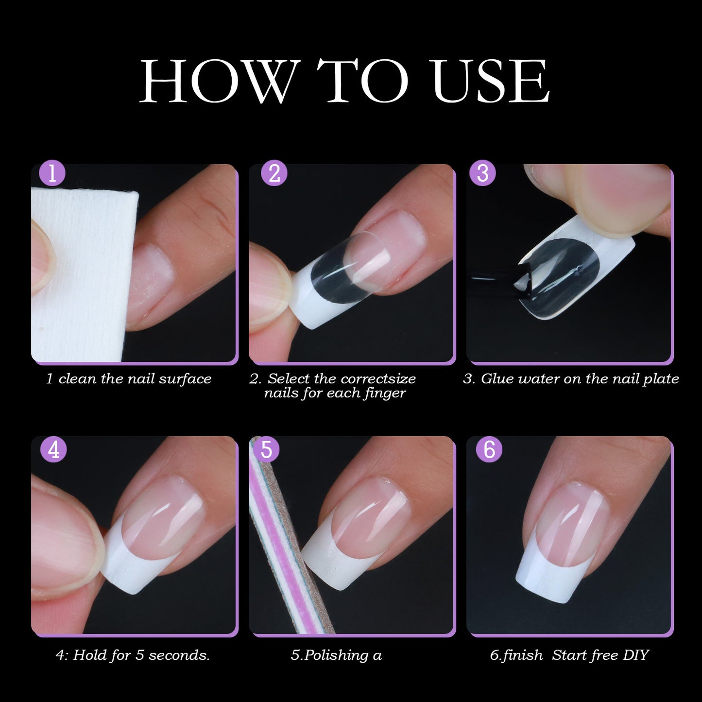 120 PCS French Tip Press On Nails