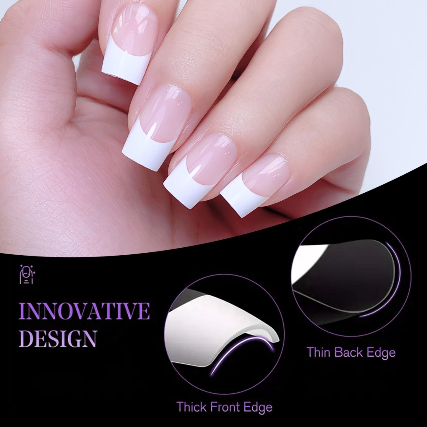 120 PCS French Tip Press On Nails