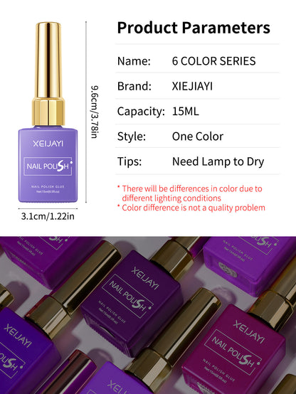 6 Colors Purple Series Gel Nail Polish