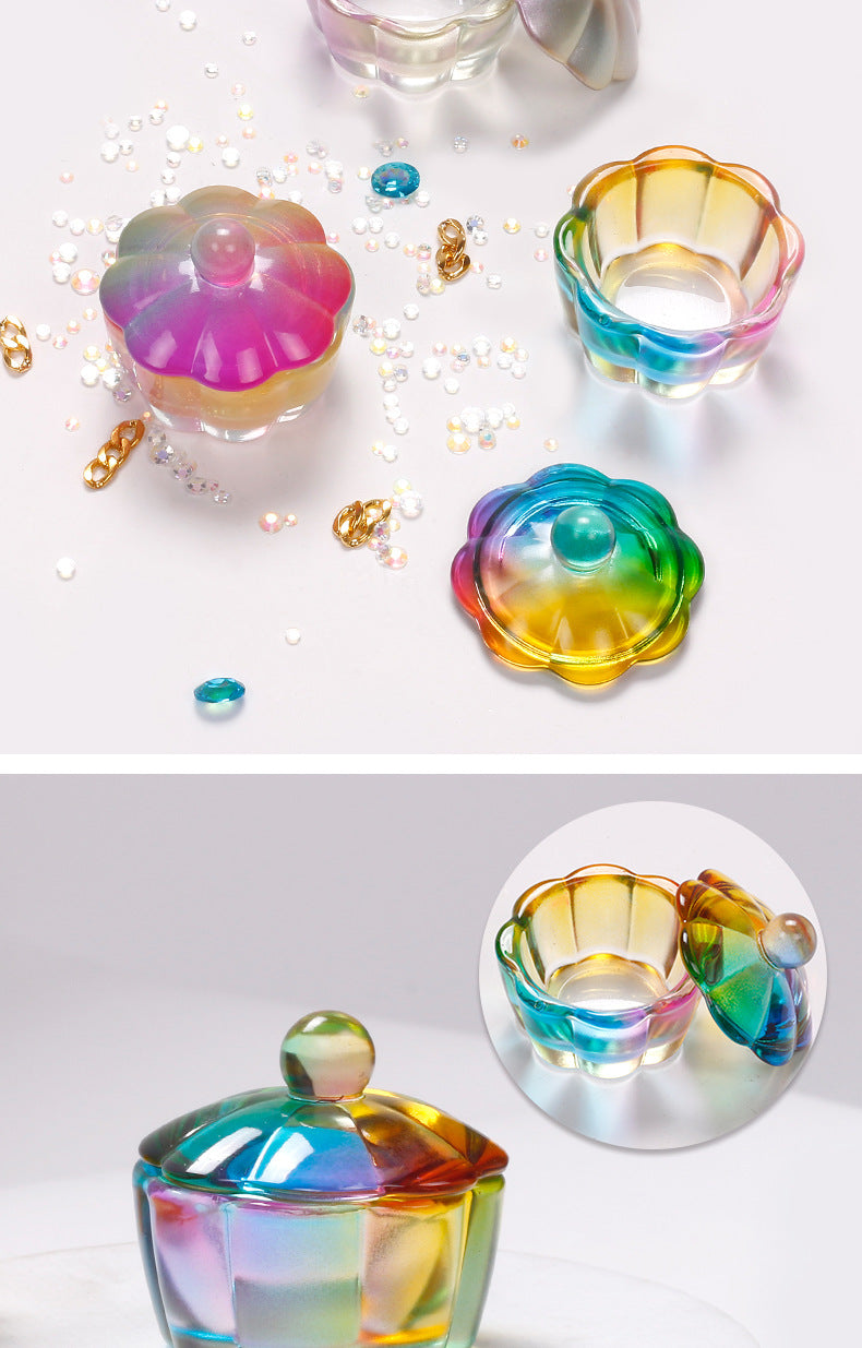 Petal-shaped Dappen Dish for Acrylic Nails with Lid