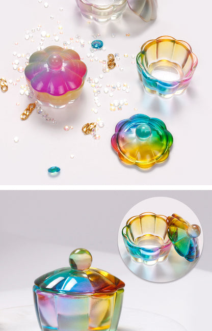 Petal-shaped Dappen Dish for Acrylic Nails with Lid