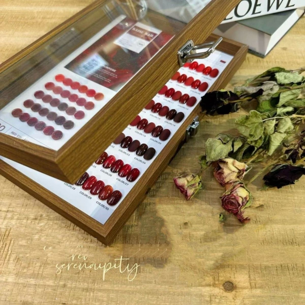 YIFAN 30 Colors Red Gel Nail Polish Kit 15ml/pcs (with Display Board)