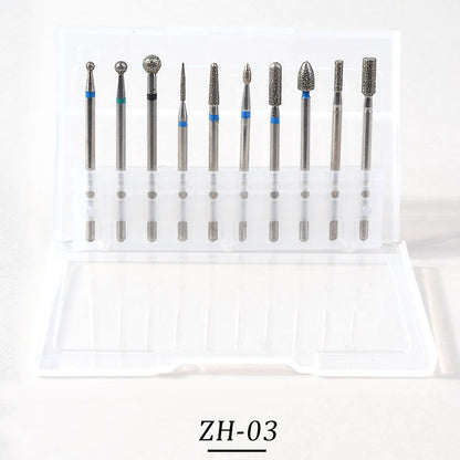 Nail Drill Bits Complete Set 10pcs