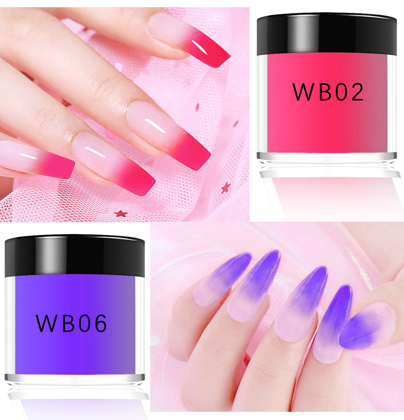 12 Colors Temperature Change Dipping Powder 8g/pcs