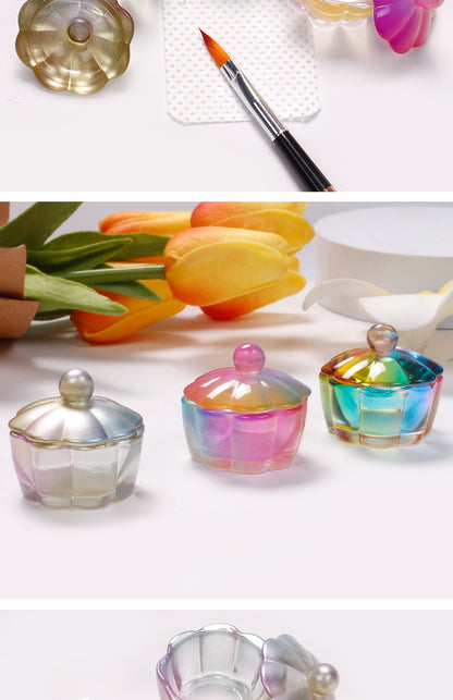 Petal-shaped Dappen Dish for Acrylic Nails with Lid