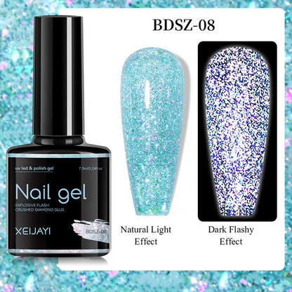 XEIJAYI Giltter Diamond Nail Gel Polish Of 9 Colors Set Soak Off UV Gel Polish 7.3ml/pcs