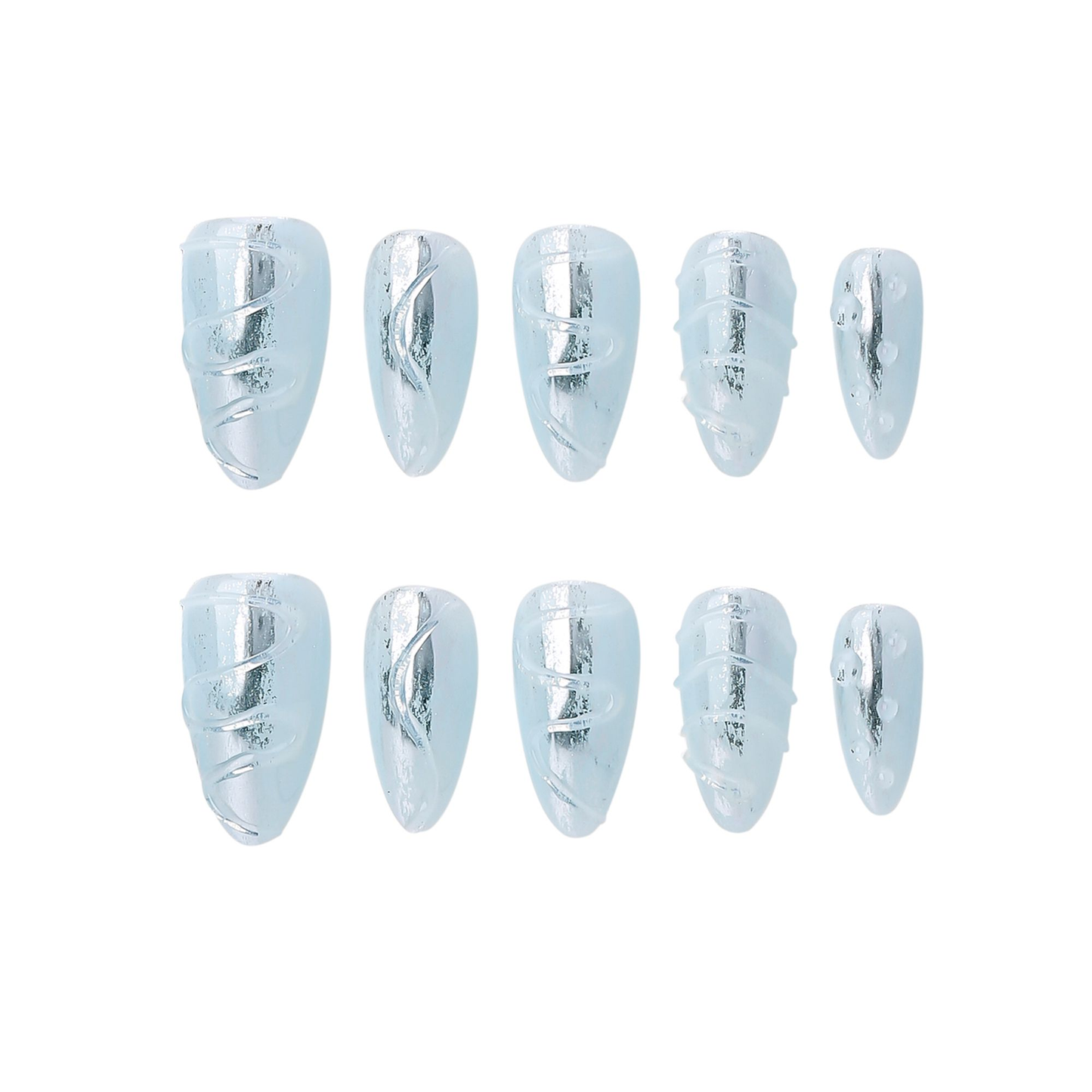 Almonds-Medium Nail-3D Art (10pcs) OMZXX044