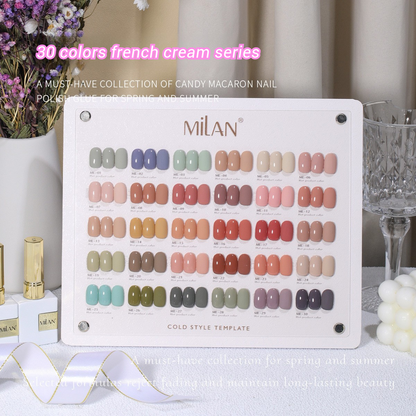 MILAN 30 Colors Gel Nail Polish Kit 15ml/pcs (with Display Board)