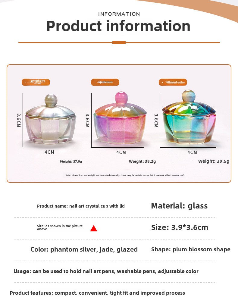 Petal-shaped Dappen Dish for Acrylic Nails with Lid