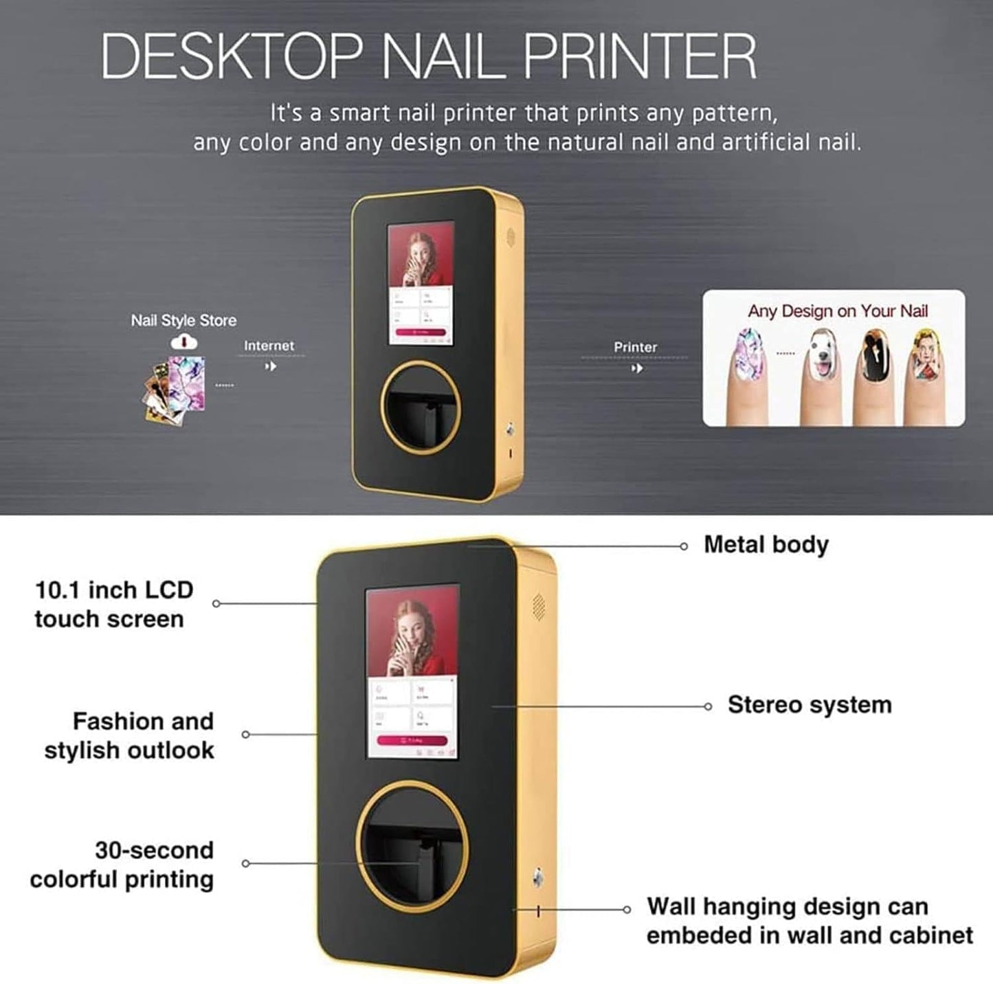 O2Nails FullMate X12.5 Nail Printer Nail Art Gel Nail Decoration