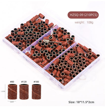 3 Color Coarse Fine Medium Grit Efile Sand Set 80#120#180#  with Mandrel Nails Drill Bits
