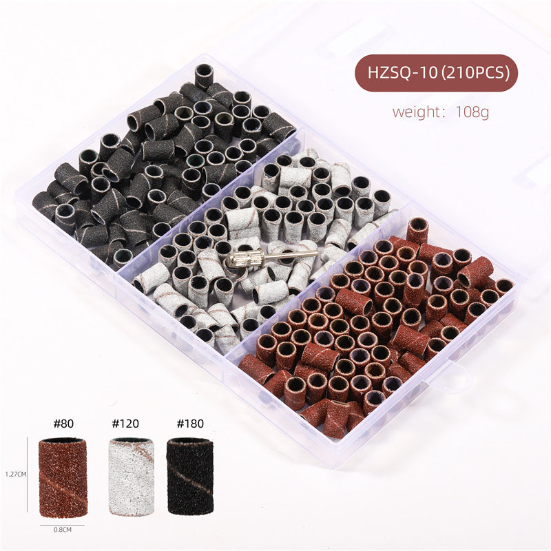 3 Color Coarse Fine Medium Grit Efile Sand Set 80#120#180#  with Mandrel Nails Drill Bits