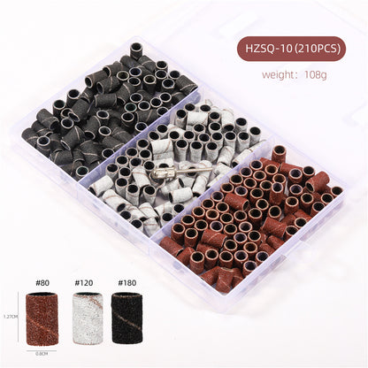 3 Color Coarse Fine Medium Grit Efile Sand Set 80#120#180#  with Mandrel Nails Drill Bits