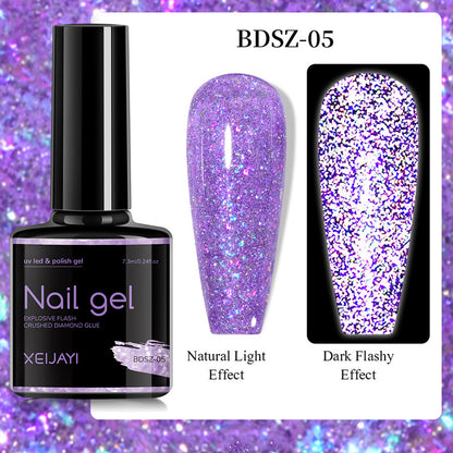 XEIJAYI Giltter Diamond Nail Gel Polish Of 9 Colors Set Soak Off UV Gel Polish 7.3ml/pcs