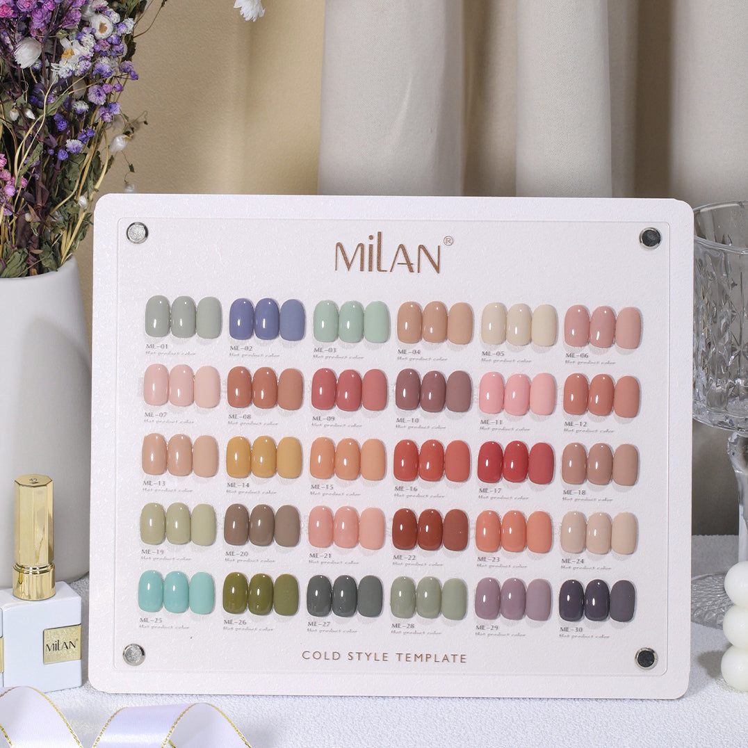 MILAN 30 Colors Gel Nail Polish Kit 15ml/pcs (with Display Board)
