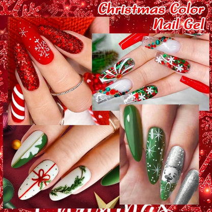 Christmas 10 Colors Nail Gel Polish Set Popular Nude Red Green Gold Silver Glitter Nail Polish Salon Gel Manicure Diy At Home Nail Art  7.3ml*10colors/set