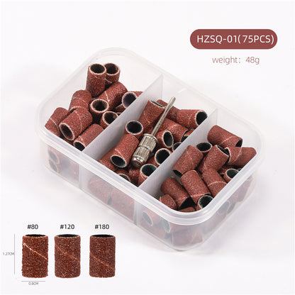 3 Color Coarse Fine Medium Grit Efile Sand Set 80#120#180#  with Mandrel Nails Drill Bits