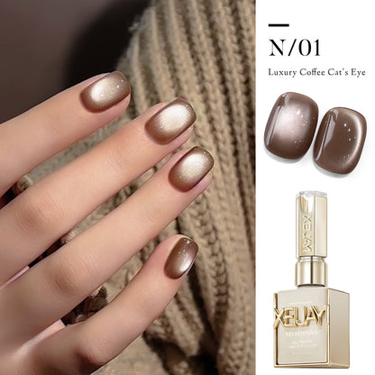Luxury Coffee Cat Eye Gel Nail Polish