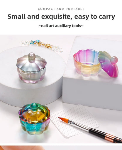 Petal-shaped Dappen Dish for Acrylic Nails with Lid