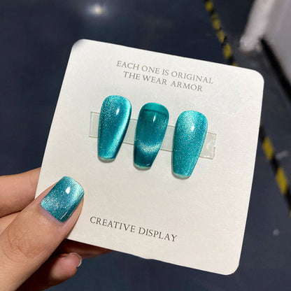 Xeijayi Glitter Lake Blue Cat's Eyes gel polish UV nail gel polish salon gel manicure DIY at home nail art 10ml/0.3fl.oz