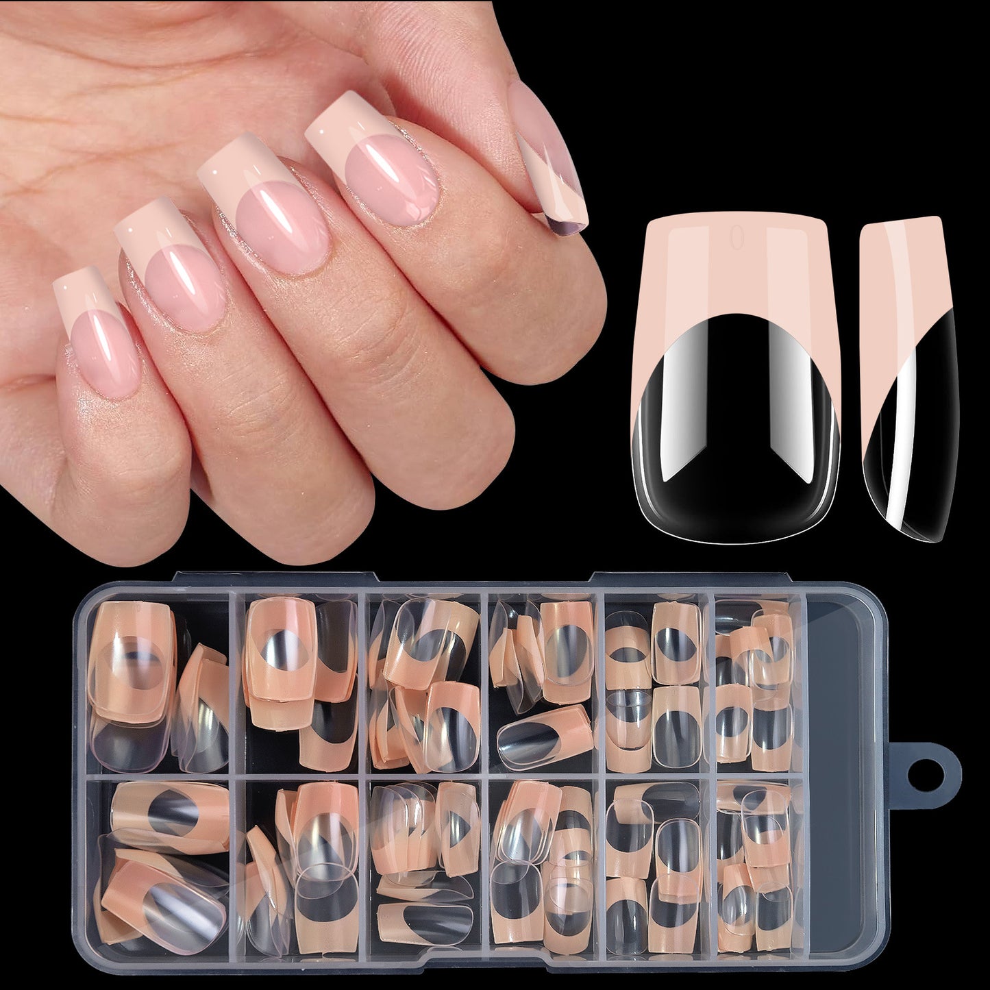 120 PCS French Tip Press On Nails