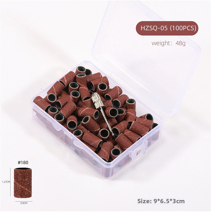 3 Color Coarse Fine Medium Grit Efile Sand Set 80#120#180#  with Mandrel Nails Drill Bits