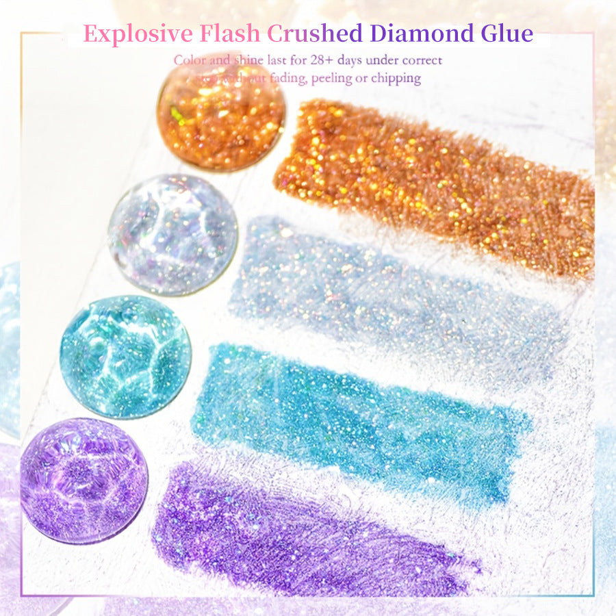 XEIJAYI Giltter Diamond Nail Gel Polish Of 9 Colors Set Soak Off UV Gel Polish 7.3ml/pcs