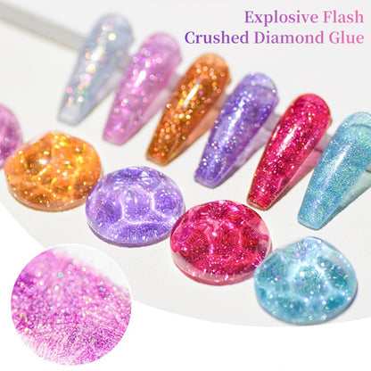 XEIJAYI Giltter Diamond Nail Gel Polish Of 9 Colors Set Soak Off UV Gel Polish 7.3ml/pcs