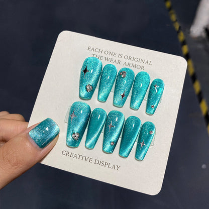 Xeijayi Glitter Lake Blue Cat's Eyes gel polish UV nail gel polish salon gel manicure DIY at home nail art 10ml/0.3fl.oz