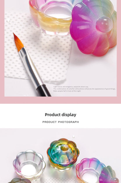 Petal-shaped Dappen Dish for Acrylic Nails with Lid
